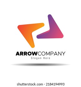 arrow symbol company logo template vector design