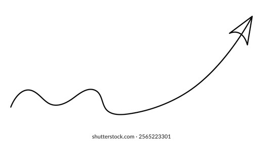 Arrow Symbol Continuous Line Icon, Arrow pointing right, continuous one line drawing vector. Single line Arrow pointing right, vector background. Arrow pointing right, icon. Continuous outline pro. 
