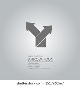 Arrow symbol design. Isolated on grey background.