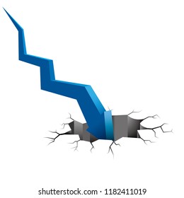 The arrow symbol fell into the trap, The background is white.
