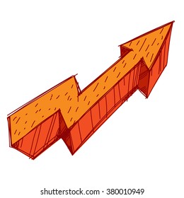 Arrow symbol hand drawing.