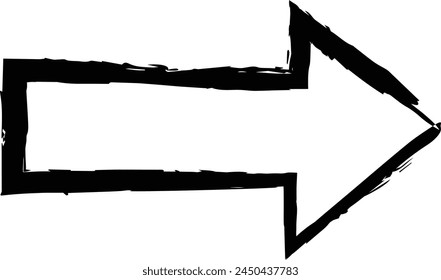 Arrow symbol icon, grunge texture vector element direction symbol illustration for graphic design