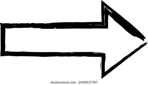 Arrow symbol icon, grunge texture vector element direction symbol illustration for graphic design