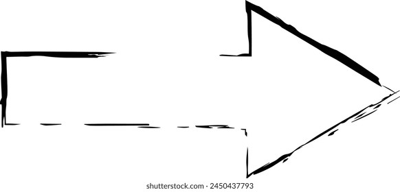 Arrow symbol icon, grunge texture vector element direction symbol illustration for graphic design