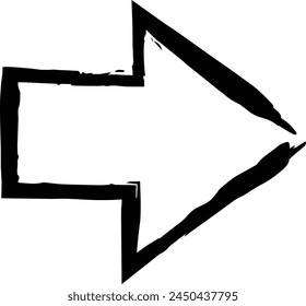 Arrow symbol icon, grunge texture vector element direction symbol illustration for graphic design