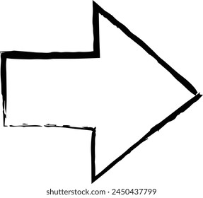 Arrow symbol icon, grunge texture vector element direction symbol illustration for graphic design