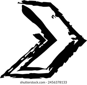 Arrow symbol icon, grunge texture vector element direction symbol illustration for graphic design