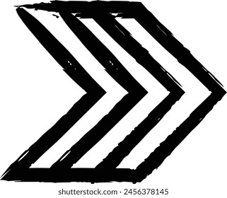 Arrow symbol icon, grunge texture vector element direction symbol illustration for graphic design