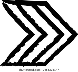 Arrow symbol icon, grunge texture vector element direction symbol illustration for graphic design