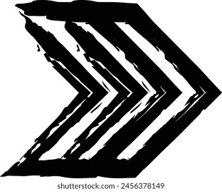 Arrow symbol icon, grunge texture vector element direction symbol illustration for graphic design