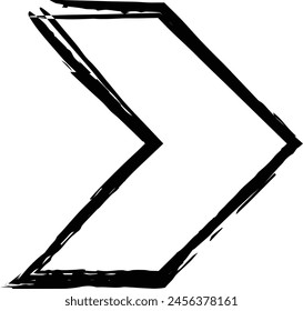 Arrow symbol icon, grunge texture vector element direction symbol illustration for graphic design