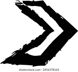 Arrow symbol icon, grunge texture vector element direction symbol illustration for graphic design