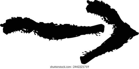 Arrow symbol icon, vector element of grunge texture direction symbol illustration for graphic design