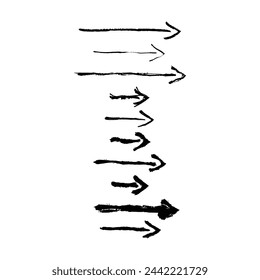 Arrow symbol icon, vector element of grunge texture direction symbol illustration for graphic design
