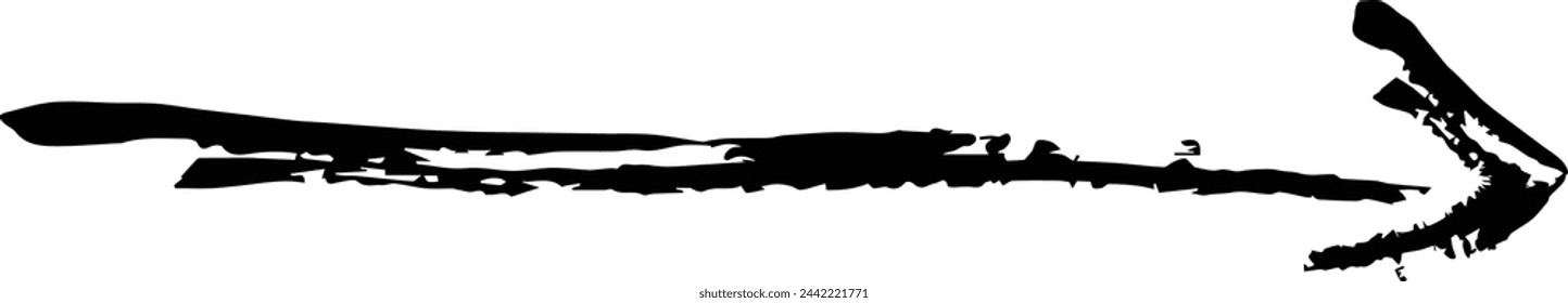Arrow symbol icon, vector element of grunge texture direction symbol illustration for graphic design