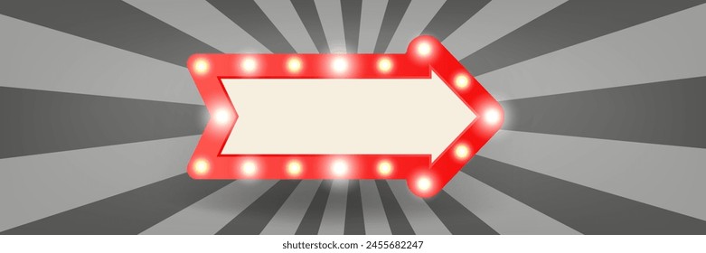 Arrow symbol. Lightbox template. Vector illustration.