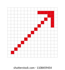 arrow symbol made from grid, editable vector