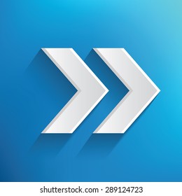 Arrow symbol on blue background,clean vector