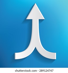 Arrow symbol on blue background,clean vector