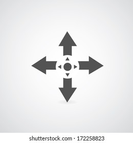 arrow symbol on gray background 