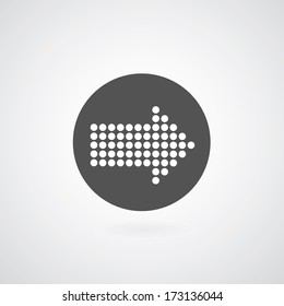 arrow symbol on gray background 