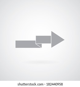 arrow symbol on gray background 