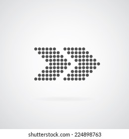 arrow symbol on gray background 