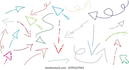 Arrow symbol with ridges Really usable, popular, cute Bright colors in pointing forward, above, to the side, below Drawings lines lines  gradient left right top bottom art