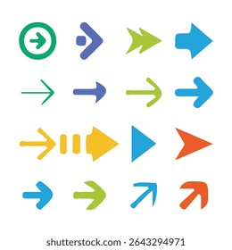 Arrow Symbol Set with different color