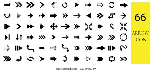 Arrow, symbol signs line icon set editable vector