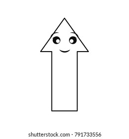 Arrow up symbol smiling cartoon