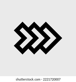 Arrow symbol that can be used as forward or backward buttons. Icon, Vector
