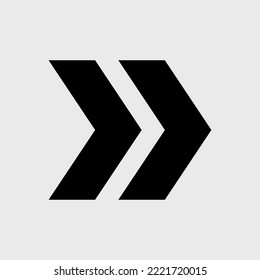 Símbolo de flecha que se puede utilizar como botones hacia delante o hacia atrás. Icono, vector