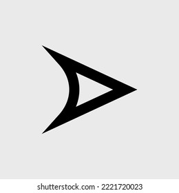 Símbolo de flecha que se puede utilizar como botones hacia delante o hacia atrás. Icono, vector
