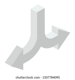 
An arrow symbol to use on road symbolizing direction sign 
