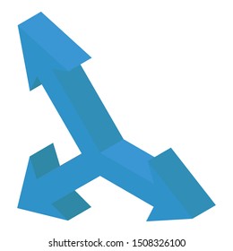 
An arrow symbol to use on road symbolizing direction sign 
