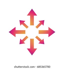 Arrow symbols with color gradient Watching in different directions. Vector illustration