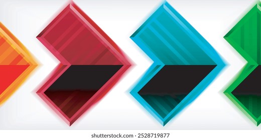 Arrow symbols created with 3d effects and line texture geometric abstract background