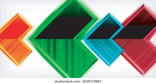 Símbolos de seta criados com efeitos 3d e plano de fundo abstrato geométrico da textura da linha