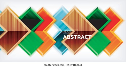 Símbolos de flecha creados con efectos 3D y fondo abstracto geométrico de textura de línea
