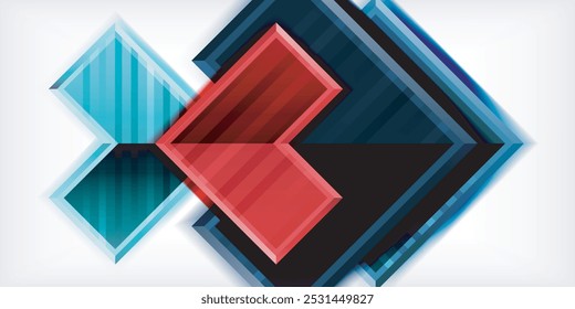 Arrow symbols created with 3d effects and line texture geometric abstract background