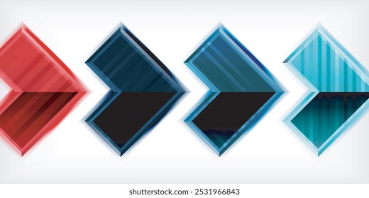 Arrow symbols created with 3d effects and line texture geometric abstract background