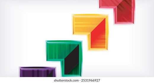 Arrow symbols created with 3d effects and line texture geometric abstract background