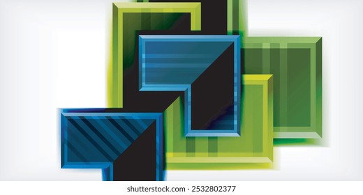 Símbolos de flecha creados con efectos 3D y fondo abstracto geométrico de textura de línea