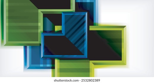 Símbolos de flecha creados con efectos 3D y fondo abstracto geométrico de textura de línea