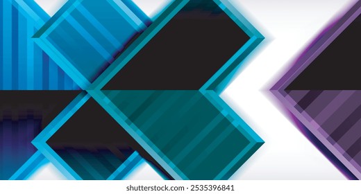 Pfeilsymbole mit 3D-Effekten und geometrischer abstrakter Linienstruktur-Hintergrund erstellt