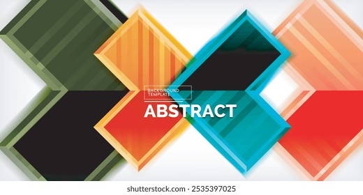 Arrow symbols created with 3d effects and line texture geometric abstract background