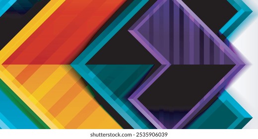 Símbolos de seta criados com efeitos 3d e plano de fundo abstrato geométrico da textura da linha