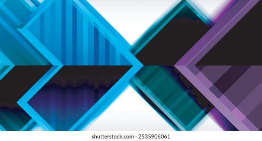 Símbolos de seta criados com efeitos 3d e plano de fundo abstrato geométrico da textura da linha