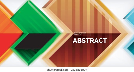Símbolos de flecha creados con efectos 3D y fondo abstracto geométrico de textura de línea